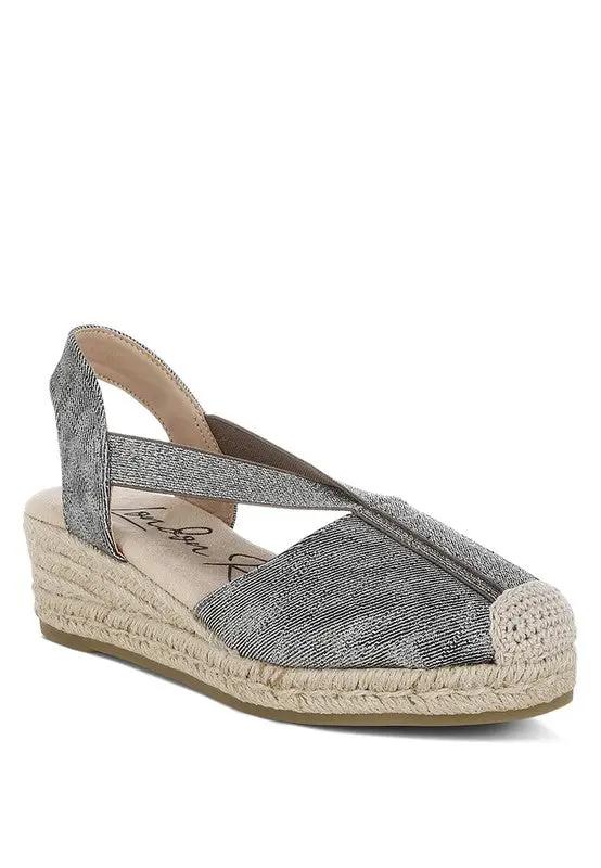 Port Side Metallic Woven Espadrille Wedges for Summer Style - Love Salve